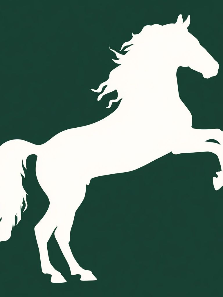 Rearing Horse Silhouette Print. poster — animals art