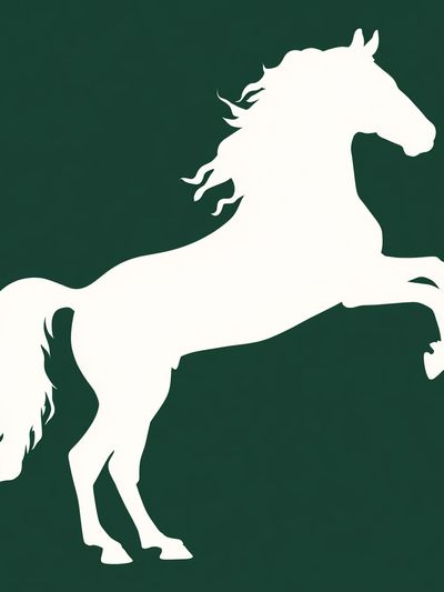 Rearing Horse Silhouette Print.
