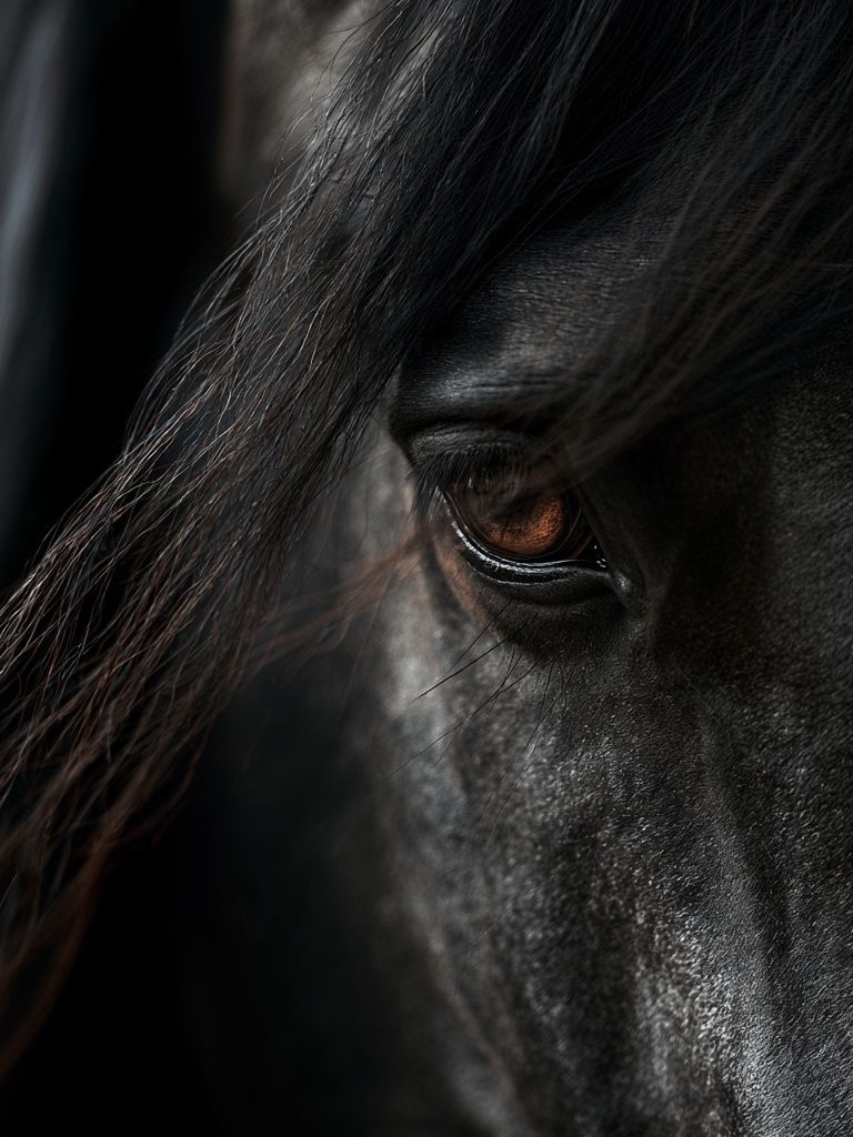Black Horse Portrait Print. poster detail