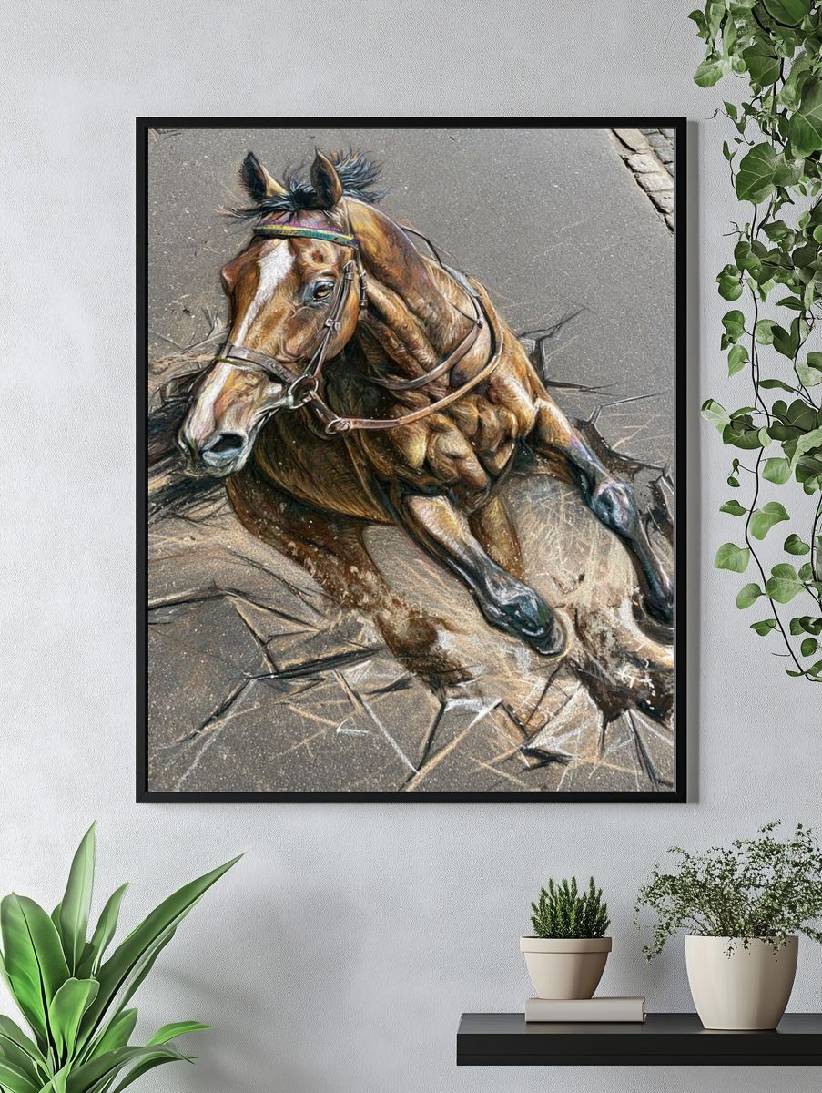 Galloping Horse Street Art Poster. — room view 4