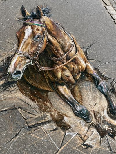 Galloping Horse Street Art Poster.