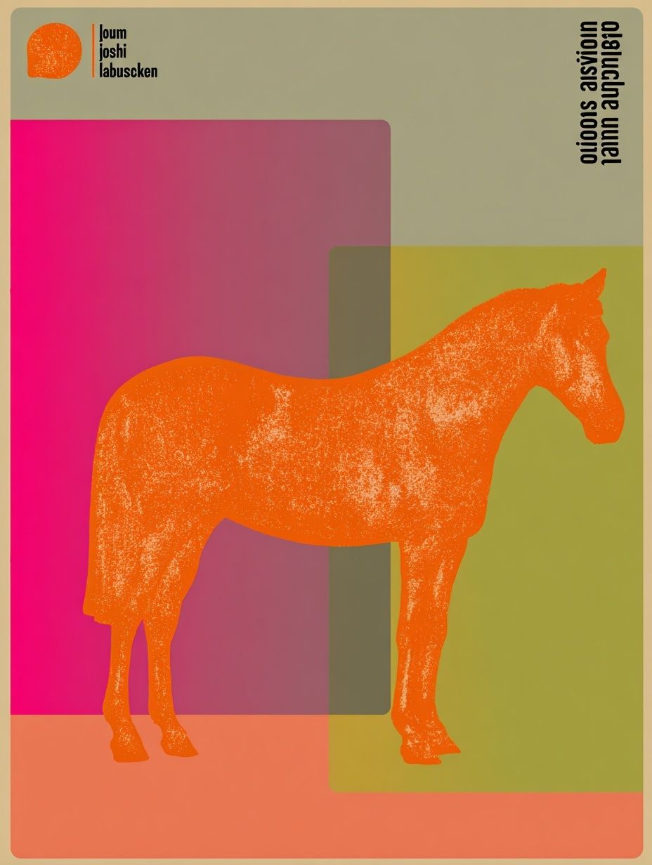Orange Horse Pop Art Poster. poster — animals art