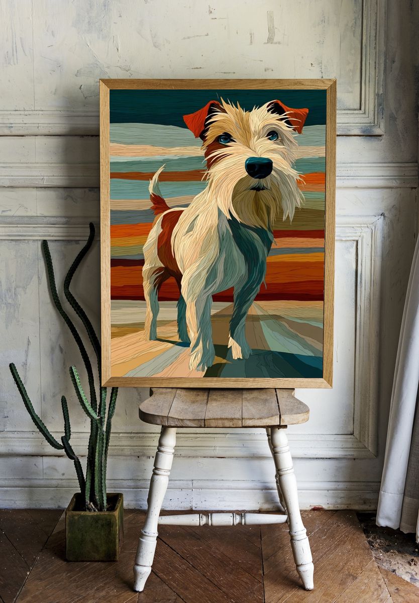 Wire Fox Terrier Illustration Poster. room preview