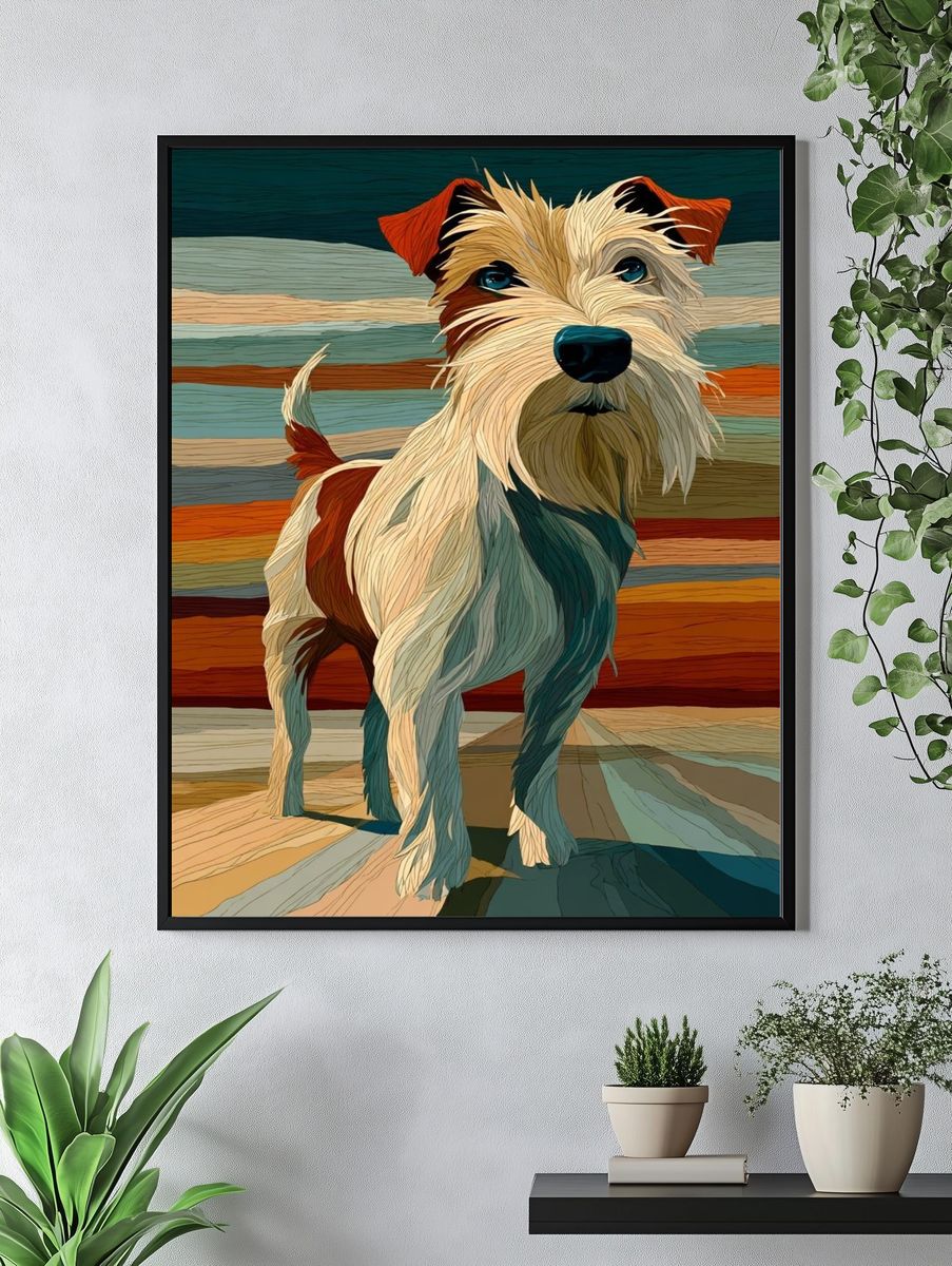 Wire Fox Terrier Illustration Poster. — room view 4