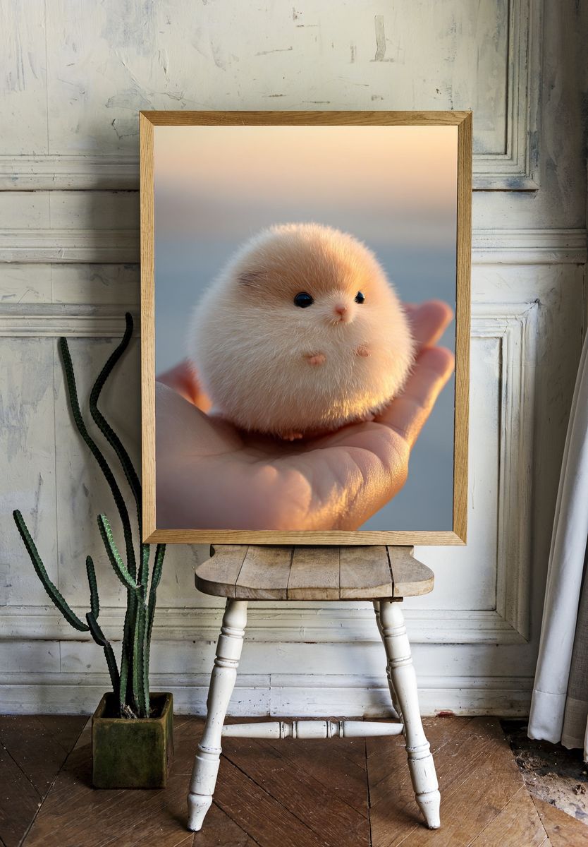 Fluffy Hamster Portrait Poster. room preview