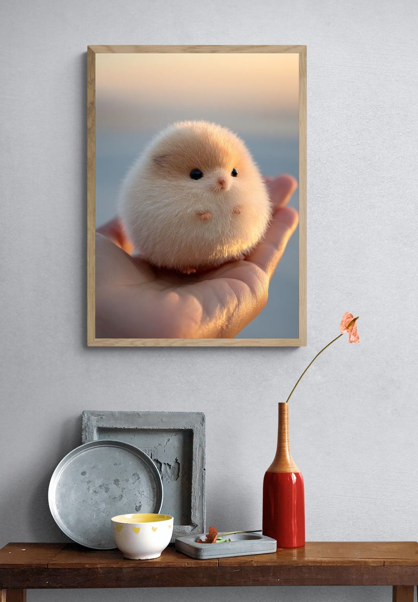 Fluffy Hamster Portrait Poster. — room view 3
