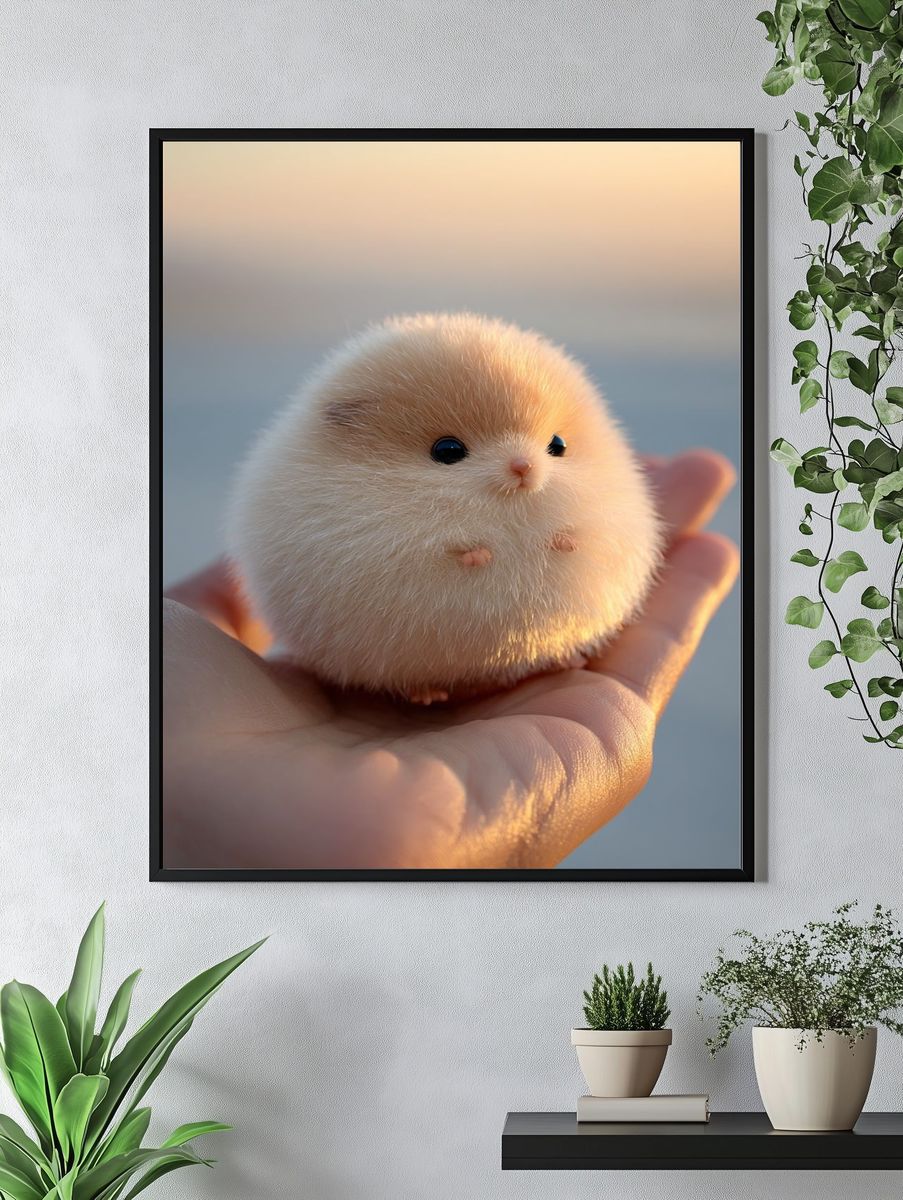 Fluffy Hamster Portrait Poster. — room view 4