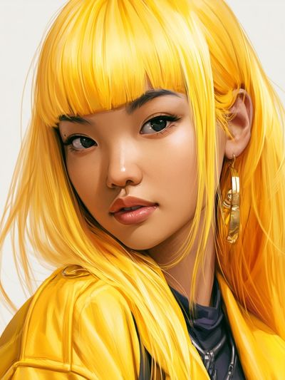 Golden Anime Portrait Poster.