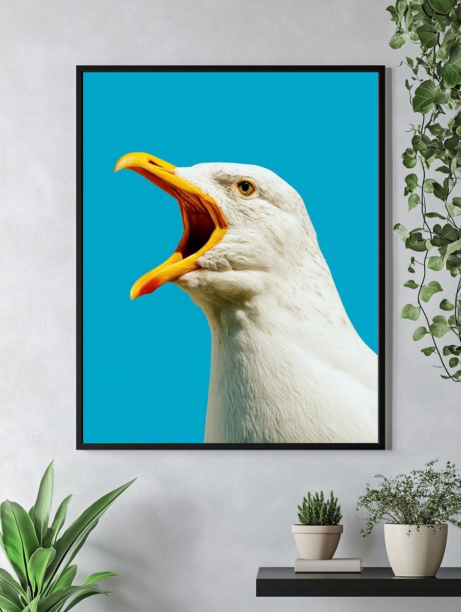 Seagull Portrait Photography Poster. — room view 4