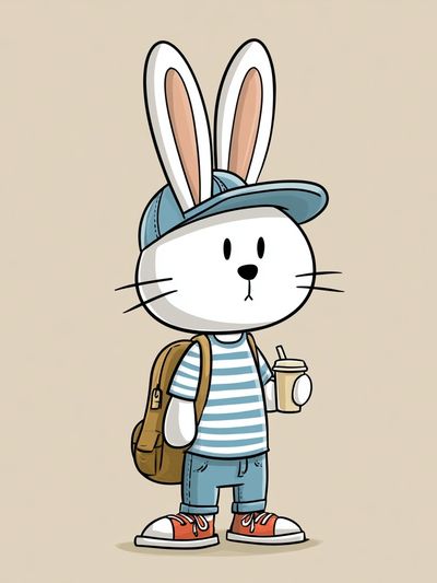 Cool Bunny Cartoon Poster.