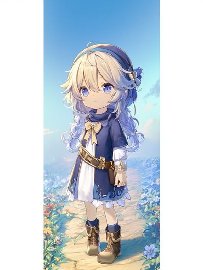 Blue-Haired Anime Girl Poster. poster
