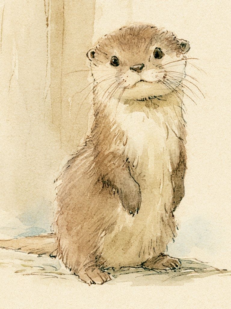 Otter Watercolor Poster. poster — animals art