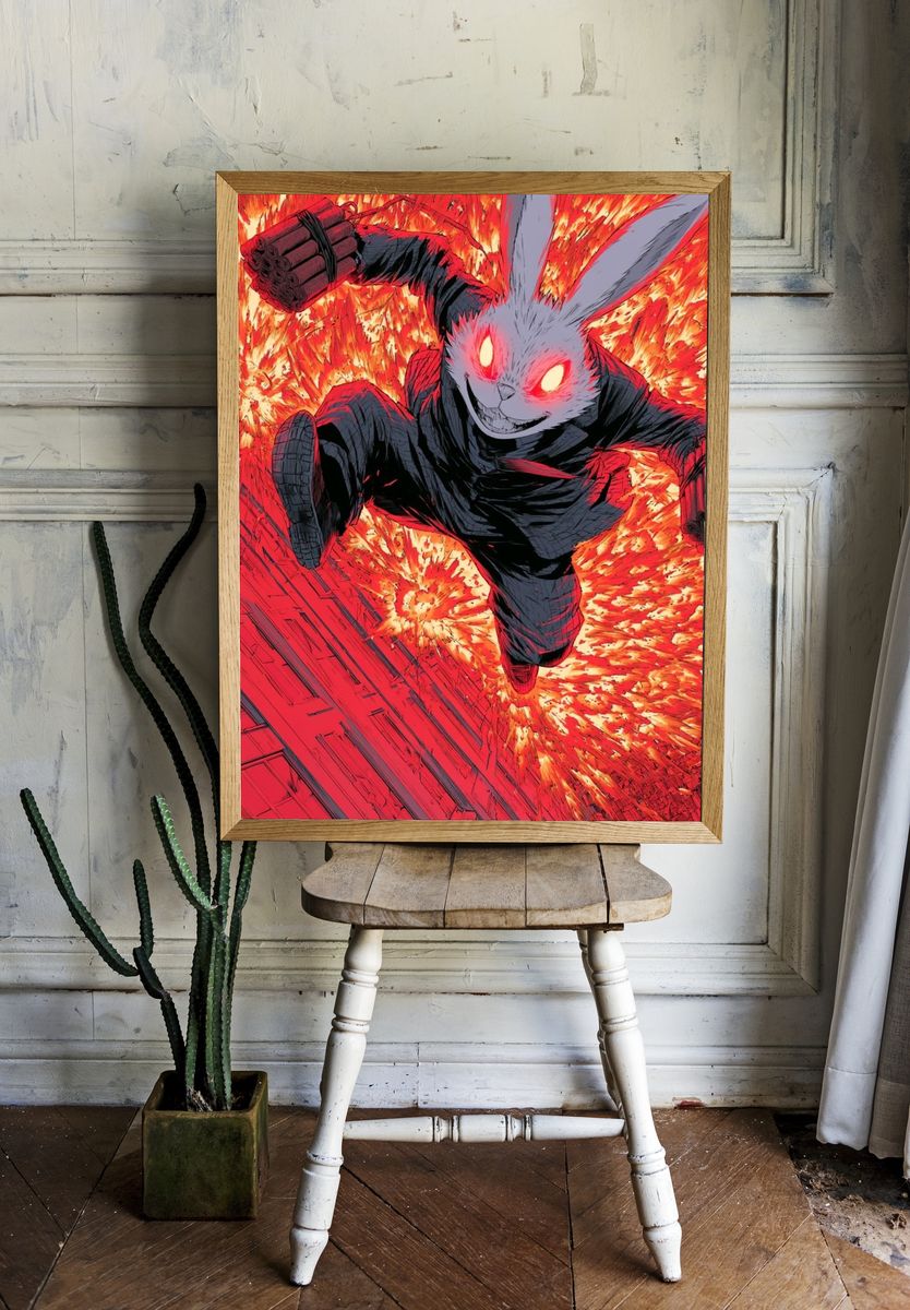 Explosive Rabbit Manga Poster. room preview