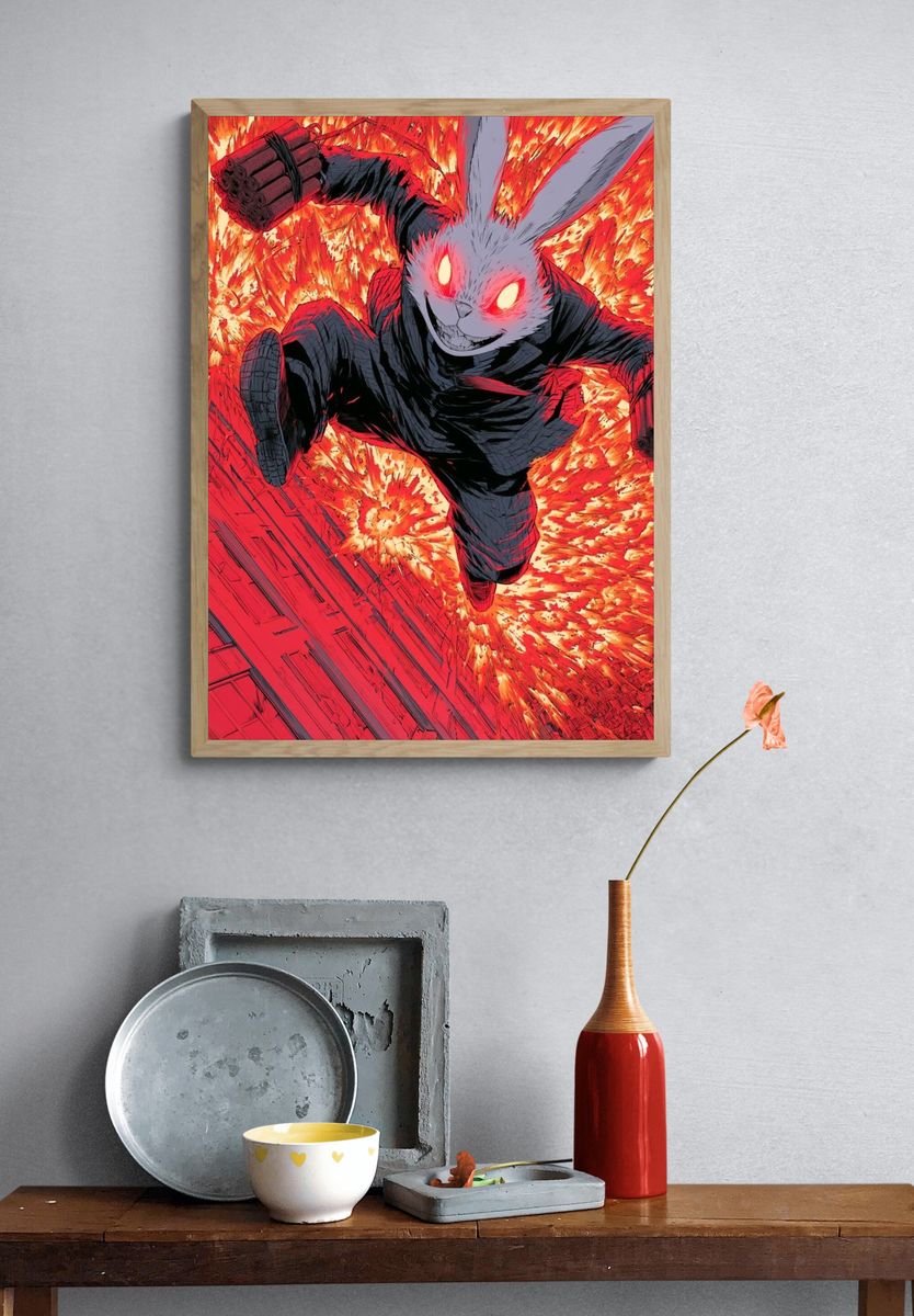Explosive Rabbit Manga Poster. — room view 3