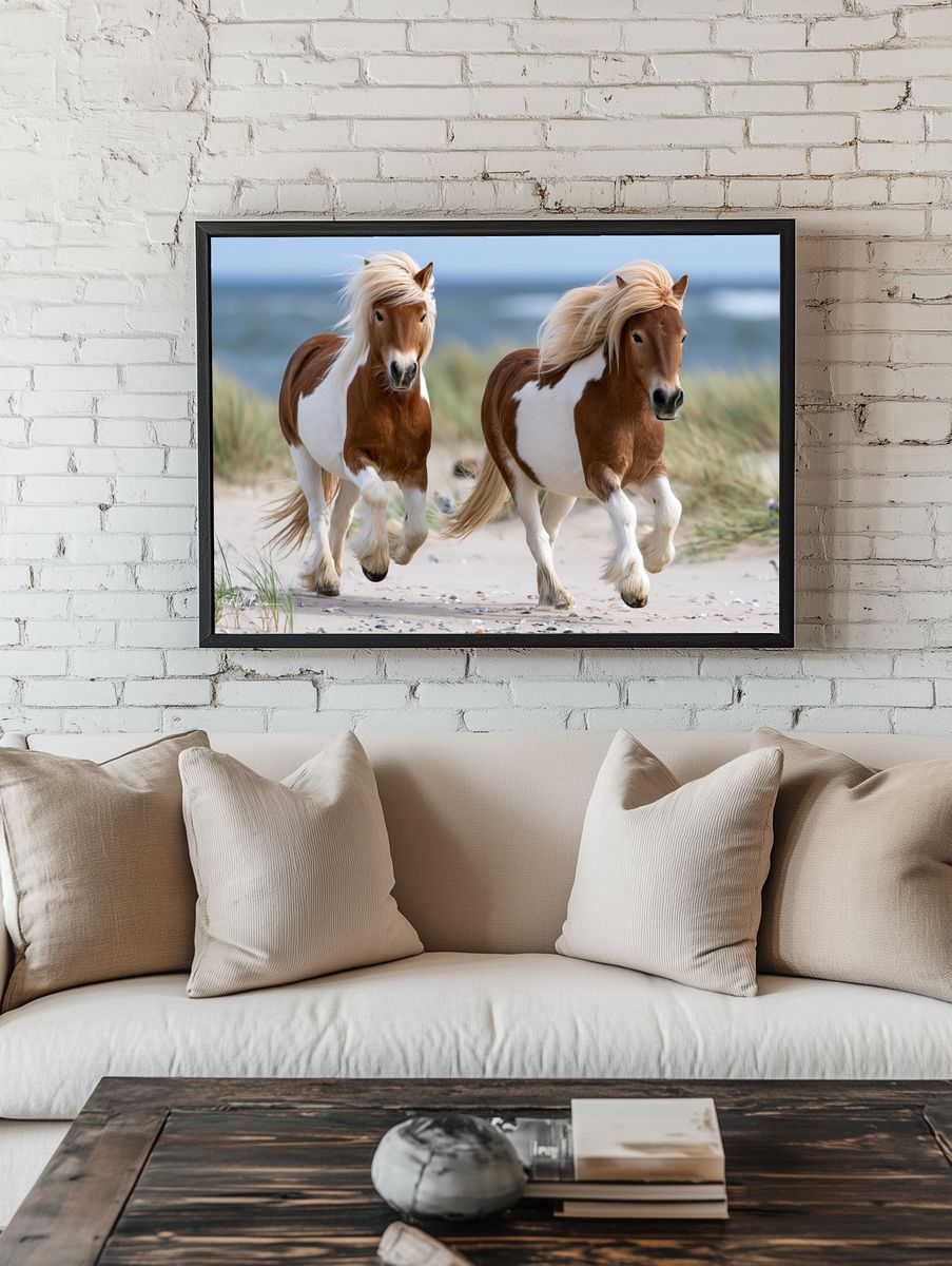 Running Ponies Photography Poster. — room view 1