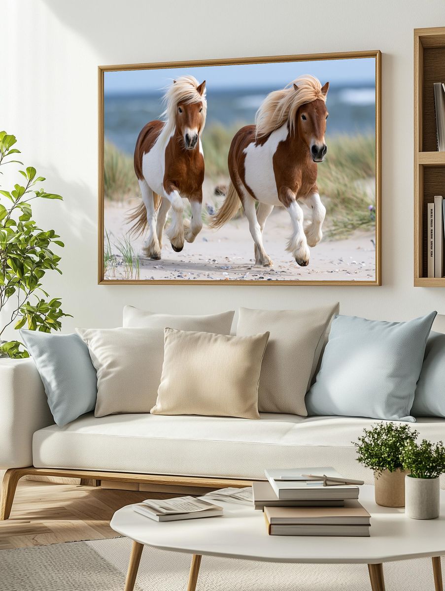 Running Ponies Photography Poster. — room view 2