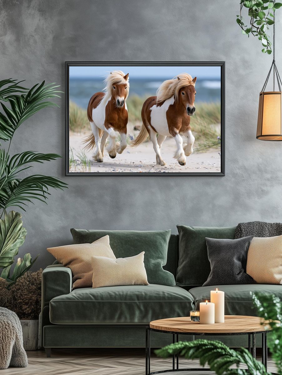 Running Ponies Photography Poster. — room view 4
