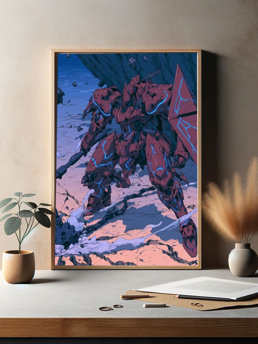 Mecha Warrior Sci-Fi Poster. — room view 2