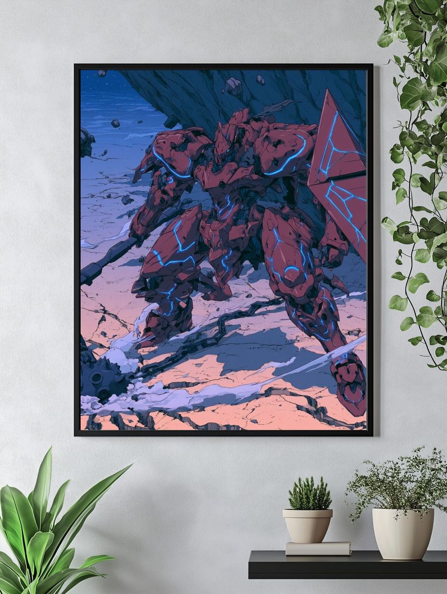 Mecha Warrior Sci-Fi Poster. — room view 4