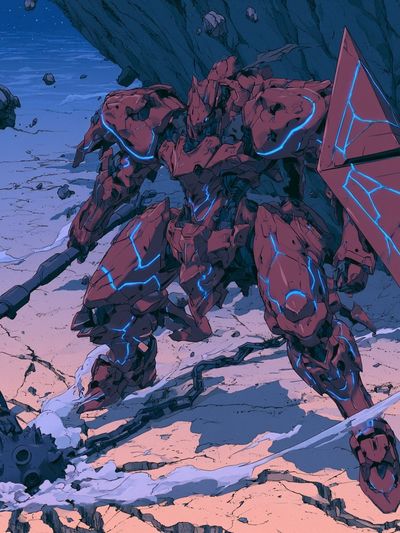 Mecha Warrior Sci-Fi Poster. poster