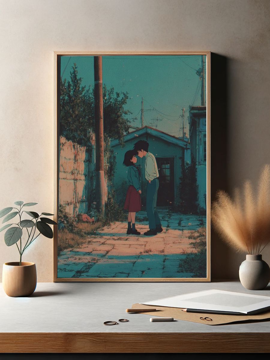 Anime Couple Alley Poster. — room view 2