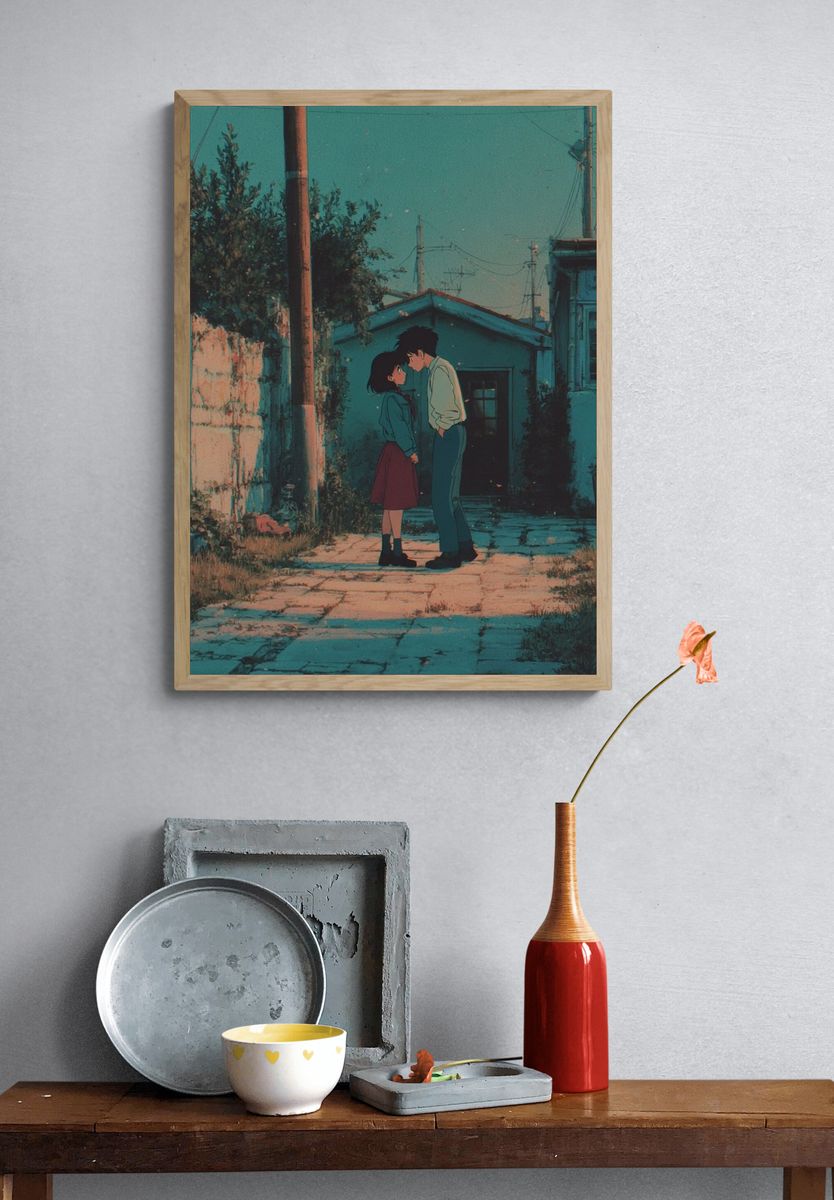Anime Couple Alley Poster. — room view 3