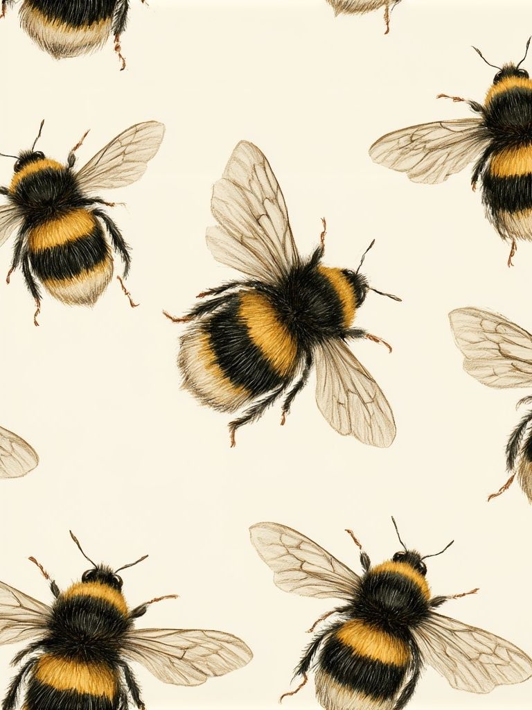 Bumblebee Pattern Illustration Poster. poster detail