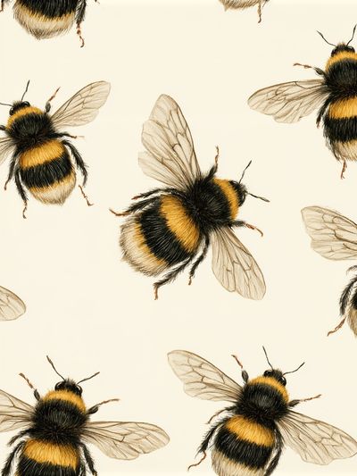 Bumblebee Pattern Illustration Poster.