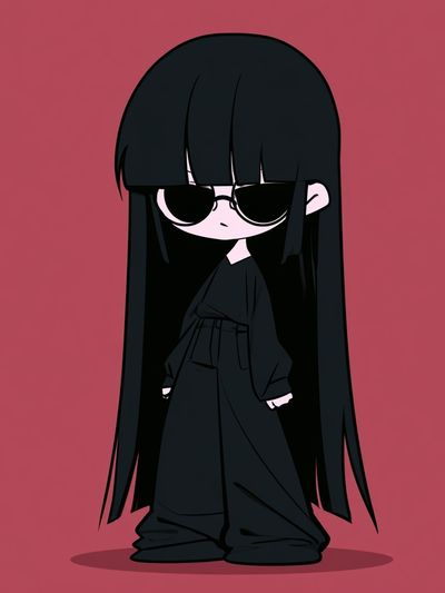 Gothic Chibi Girl Illustration Poster. poster