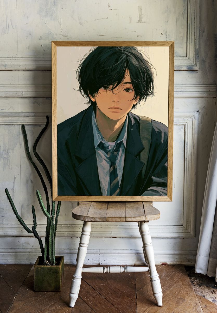 Anime Portrait Illustration Poster. — room view 1