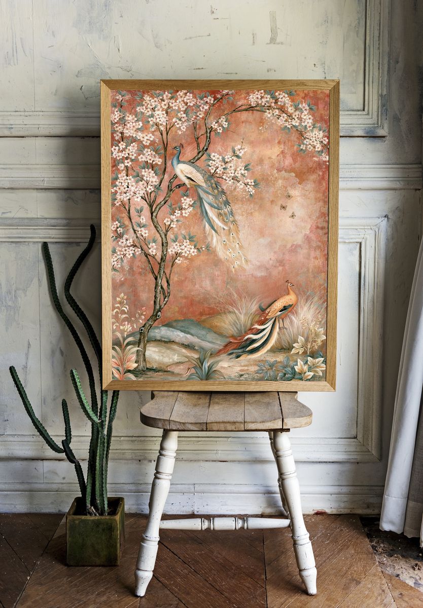 Peacock Blossom Garden Print. — room view 1