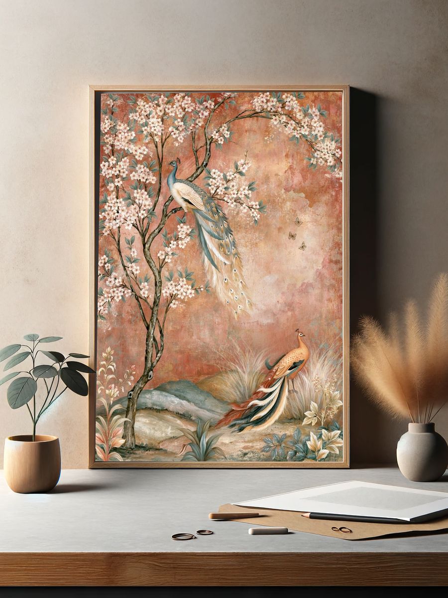 Peacock Blossom Garden Print. — room view 2