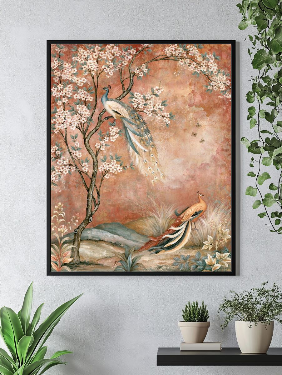 Peacock Blossom Garden Print. — room view 4