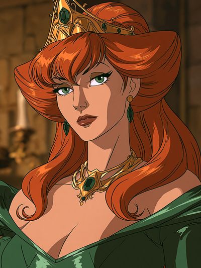 Red-Haired Queen Digital Art Poster.