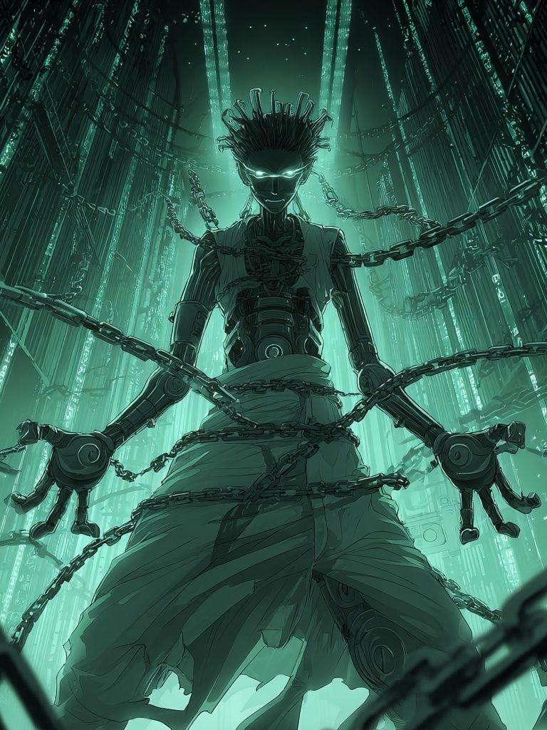 Cyberpunk Bound Figure Print. poster detail