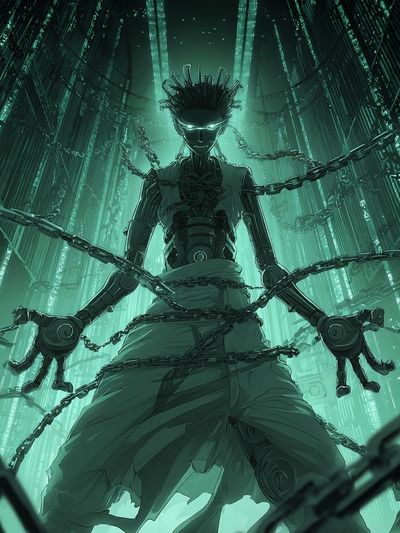 Cyberpunk Bound Figure Print