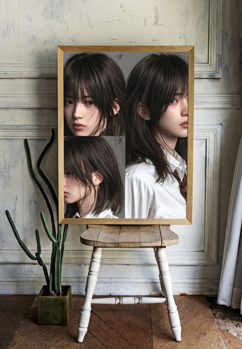 Anime Girl Portrait Poster. room preview