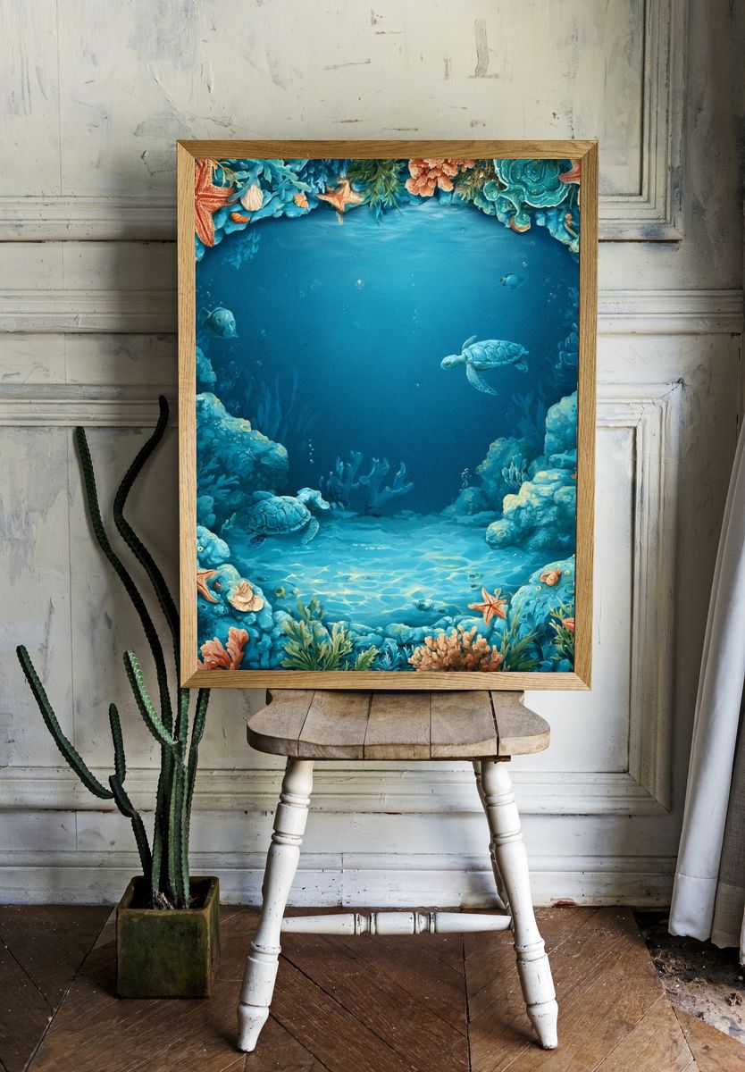 Underwater Coral Reef Poster. room preview