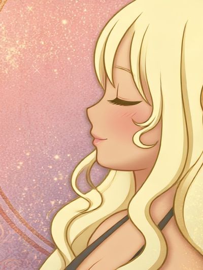 Blonde Anime Portrait Poster.