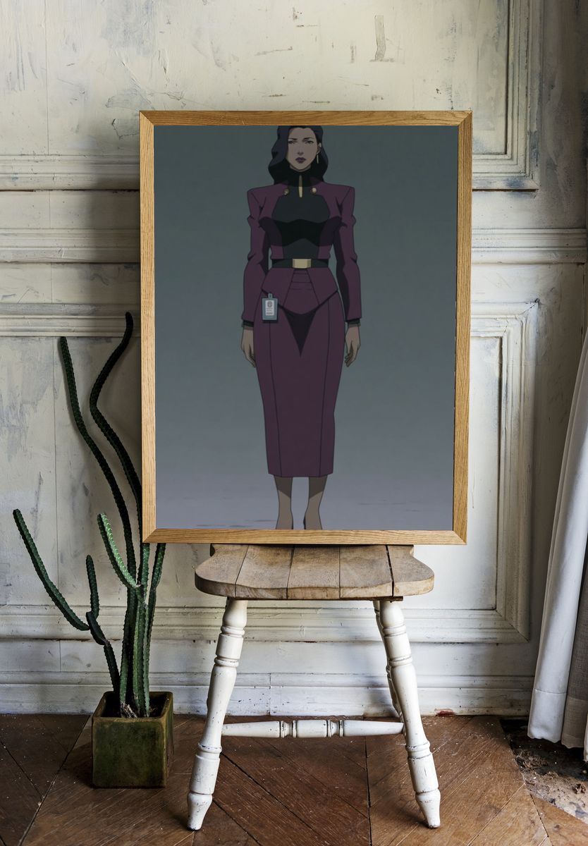 Anime Woman in Purple Suit Poster. room preview
