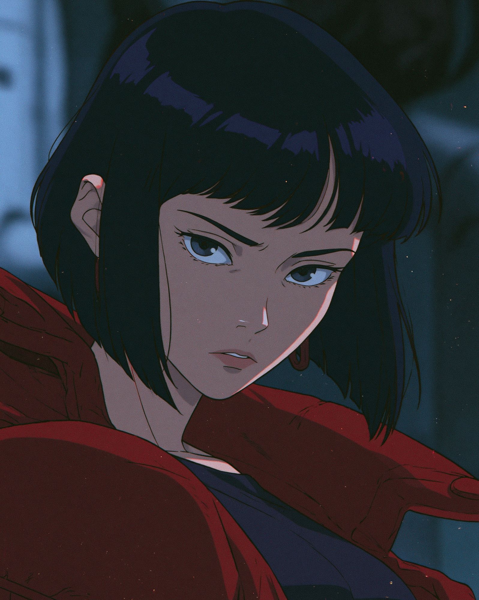 Anime Portrait in Red — Illustration Print. poster detail