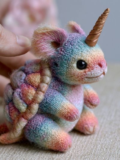 Pastel Unicorn Plush Portrait Poster. poster