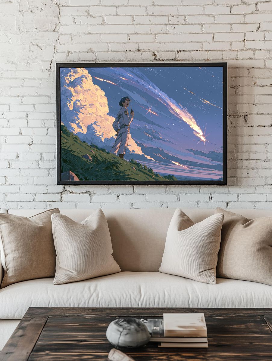 Meteor Sky Anime Poster. room preview