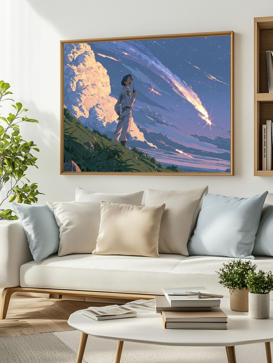 Meteor Sky Anime Poster. — room view 2