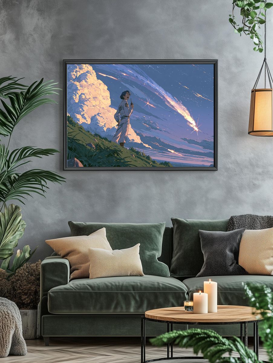 Meteor Sky Anime Poster. — room view 4