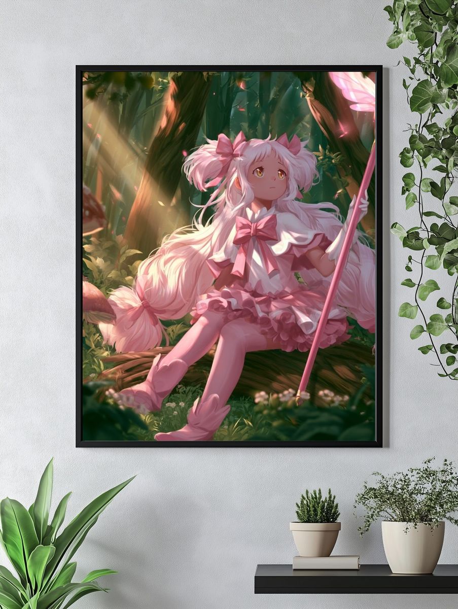 Pink Fairy Forest Anime Poster. — room view 4