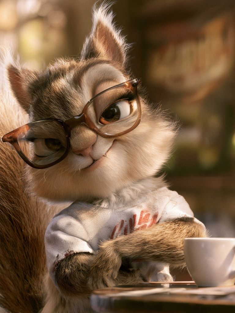 Squirrel with Glasses Illustration Poster. poster — animals art