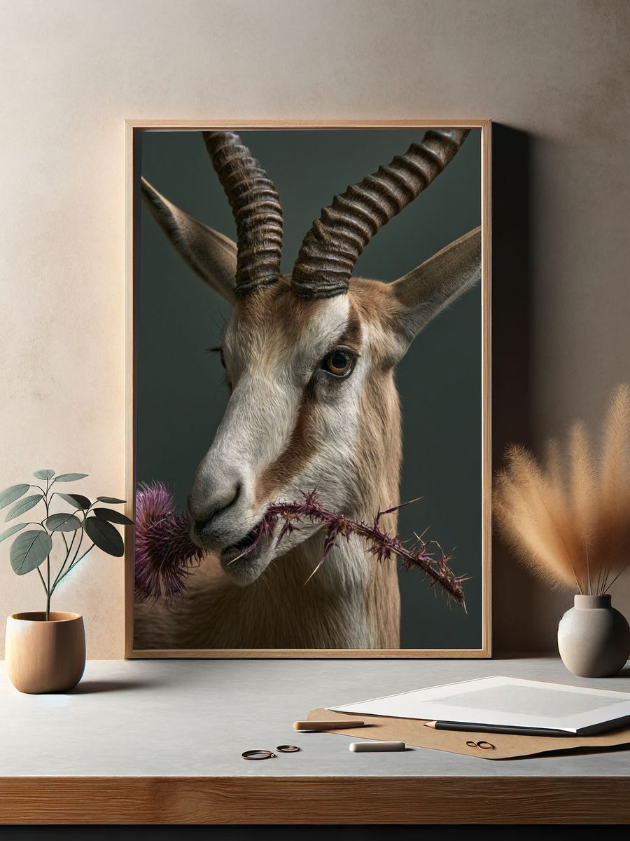 Antelope Portrait Photography Poster. — room view 2