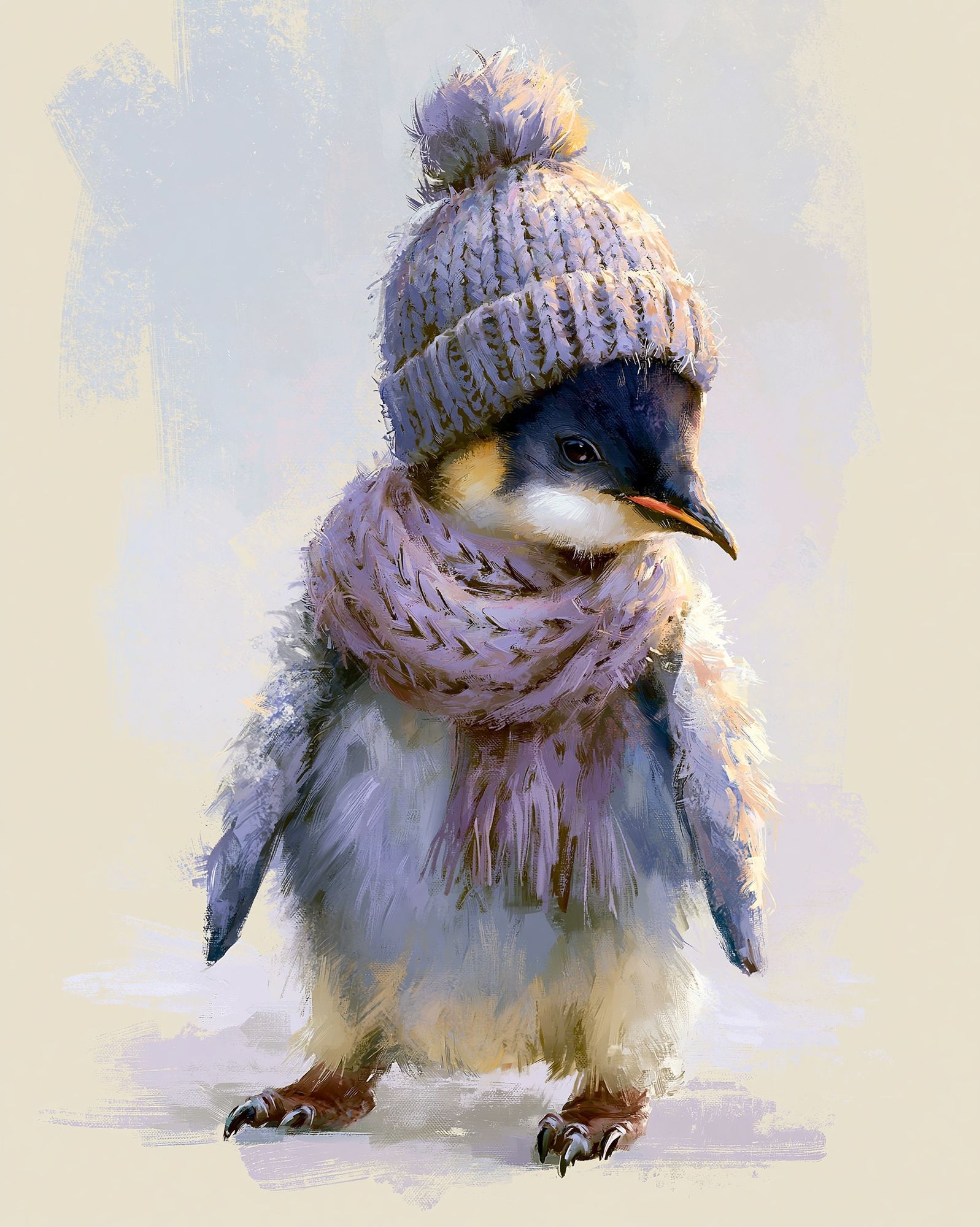 Winter Chick Portrait Print. poster detail