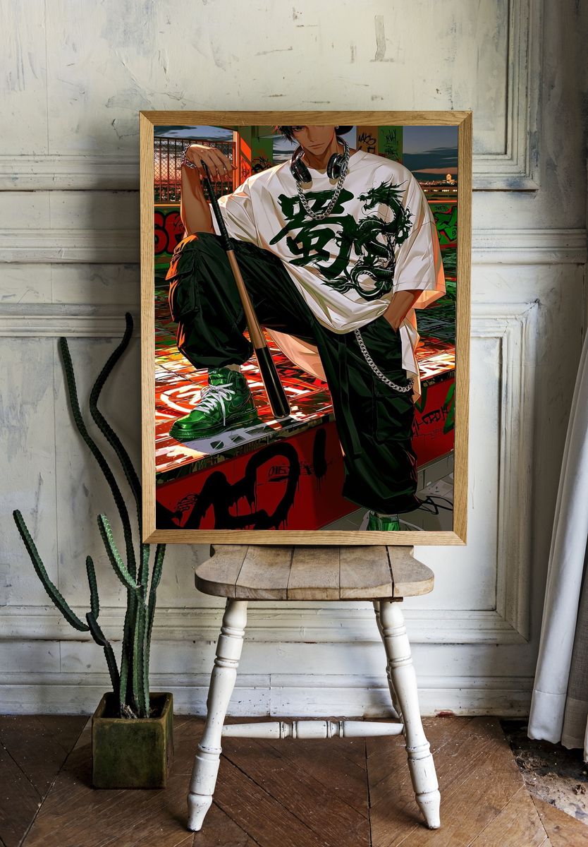 Urban Anime Streetwear Poster. — room view 1